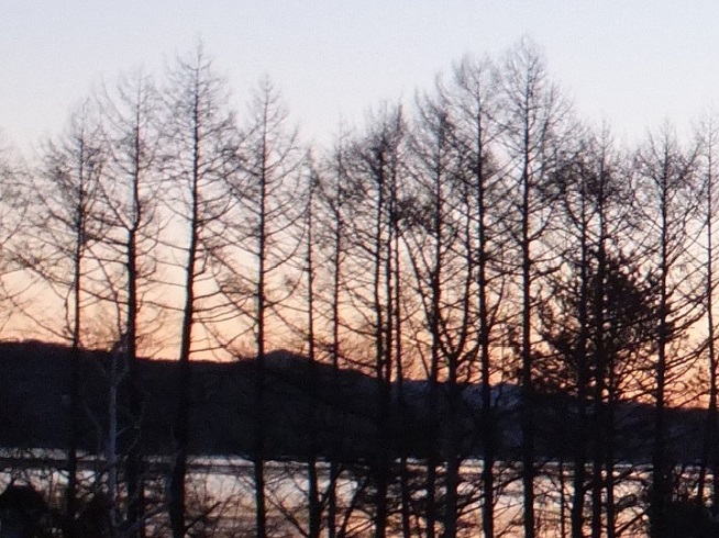 山中湖の朝日
